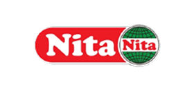 Red and green "Nita Nita" logo on black; first in red oval, second in green globe.