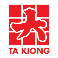 Red Chinese character on grid square with "TA KIONG" text below on black background.